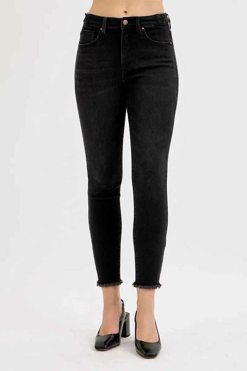 RISEN Full Size Tummy Control High Rise Skinny Jeans.