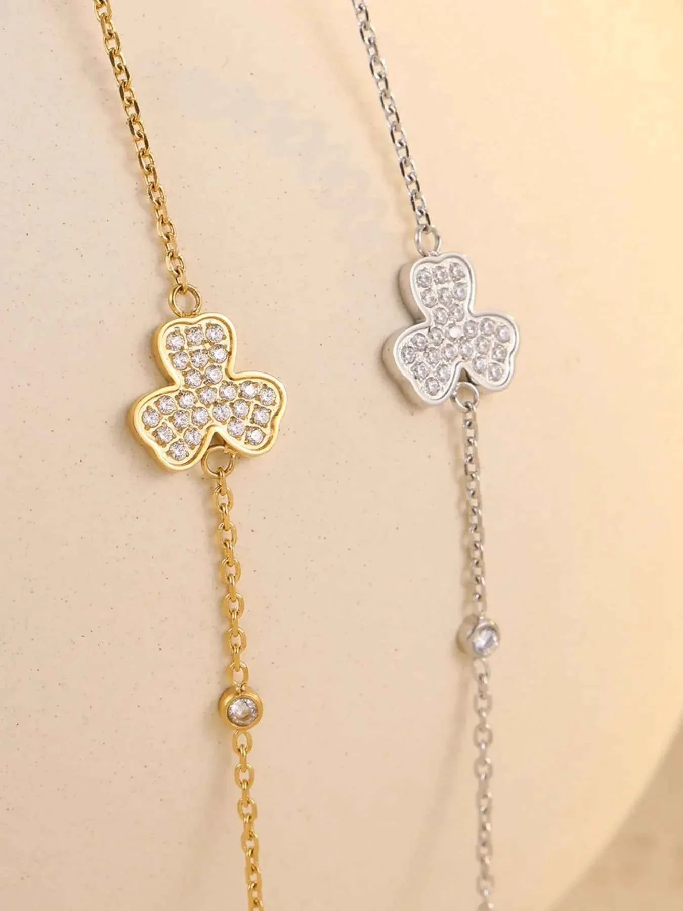 Elegant Stainless Steel Zircon Bracelet.