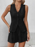V-Neck Vest and Shorts Set - EBYNN