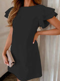 Ruffled Layered Backless Mini Dress.
