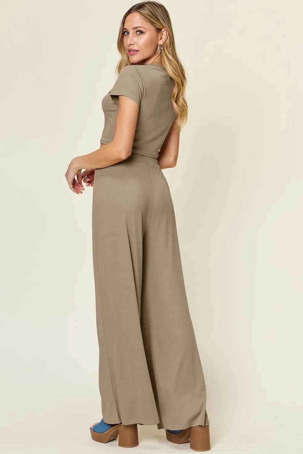 Double Take Top and Pants Set for Effortless Style and Comfort - EBYNN