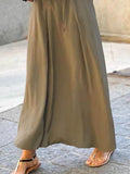 Plus Size Solid Color Maxi Shirt Dress.