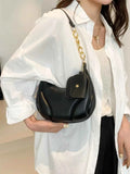 PU Leather Medium Shoulder Bag with EarPods Compartment.
