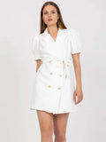 Belted Short Sleeve Blazer Dress.
