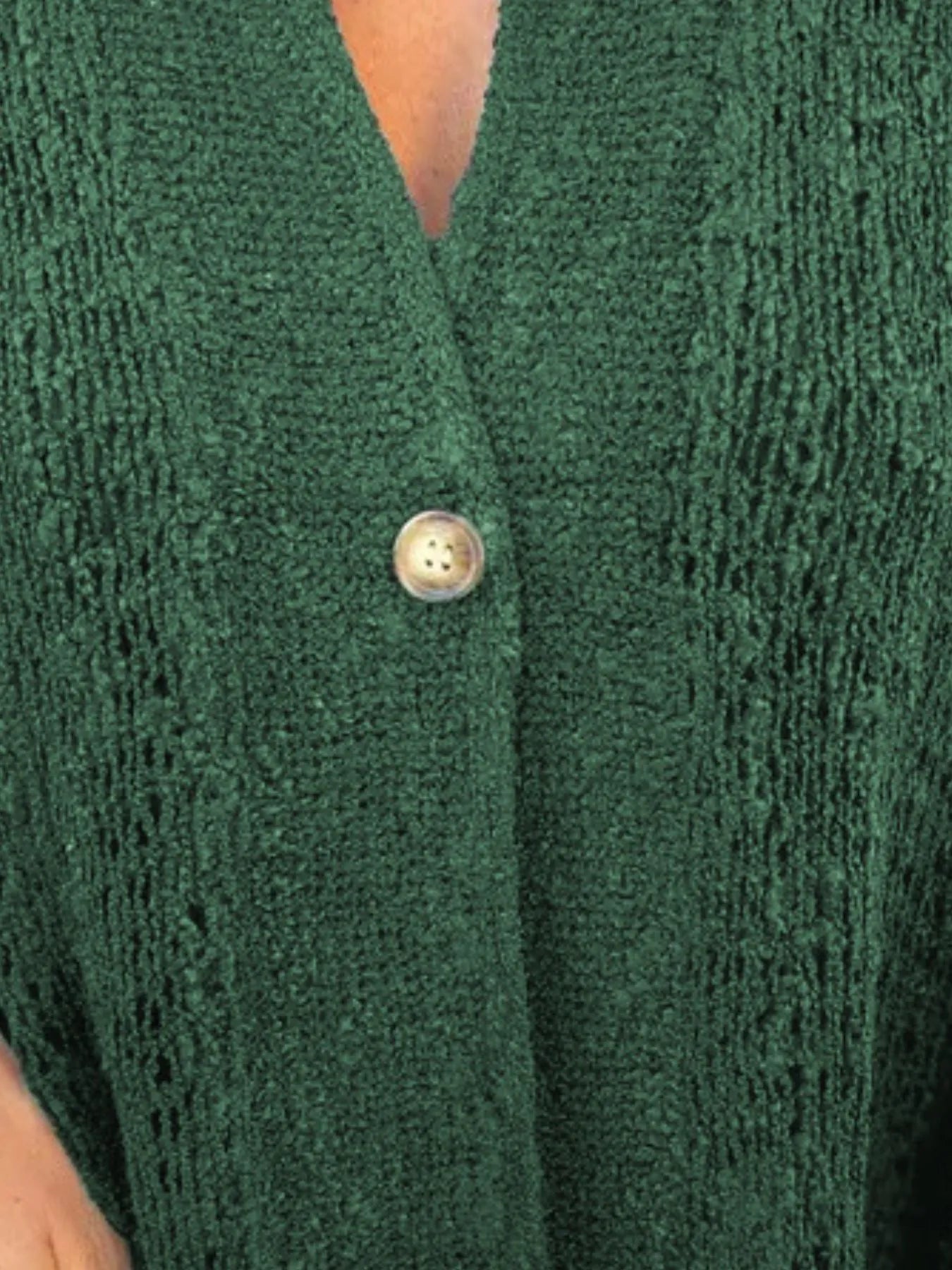 Plus Size One Button Openwork Cardigan.