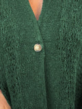 Plus Size One Button Openwork Cardigan.