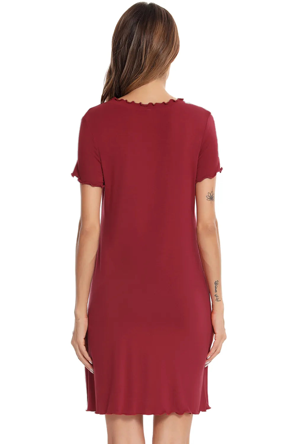 Round Neck Short Sleeve Lounge Dress.