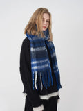 Fringe Plaid Polyester Scarf.