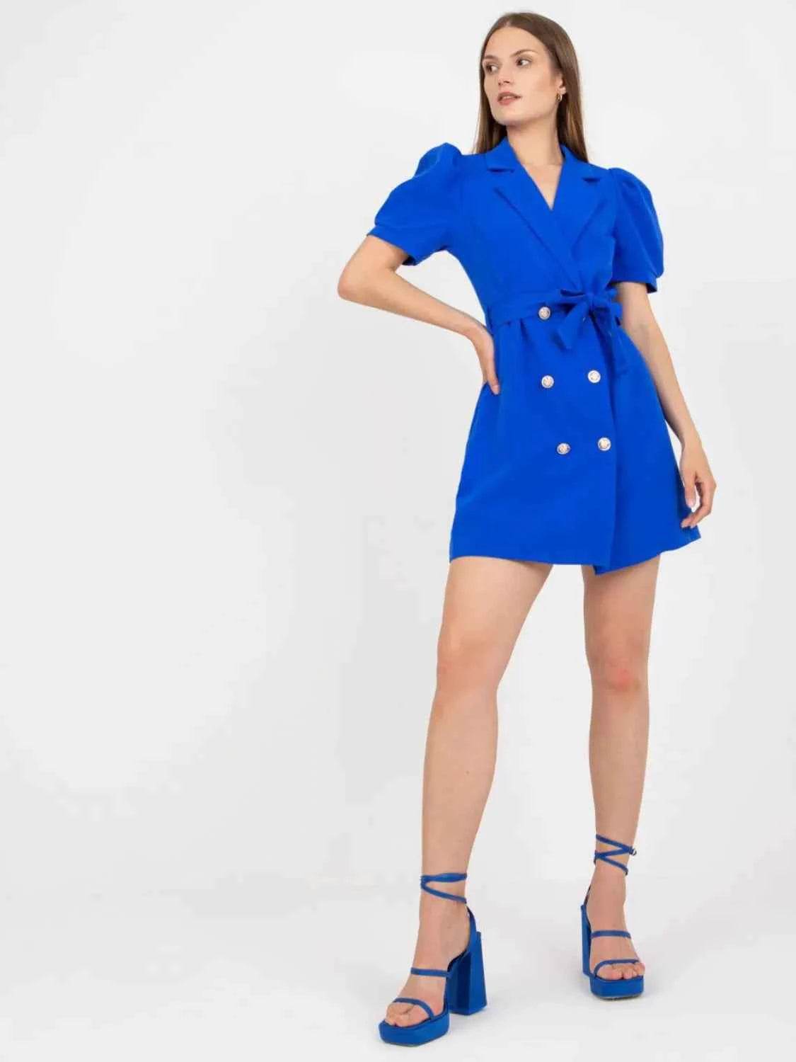 Belted Short Sleeve Blazer Dress.