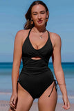 Cutout One-Piece Swimsuit with Adjustable Sides - EBYNN