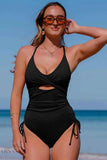 Cutout One-Piece Swimsuit with Adjustable Sides - EBYNN