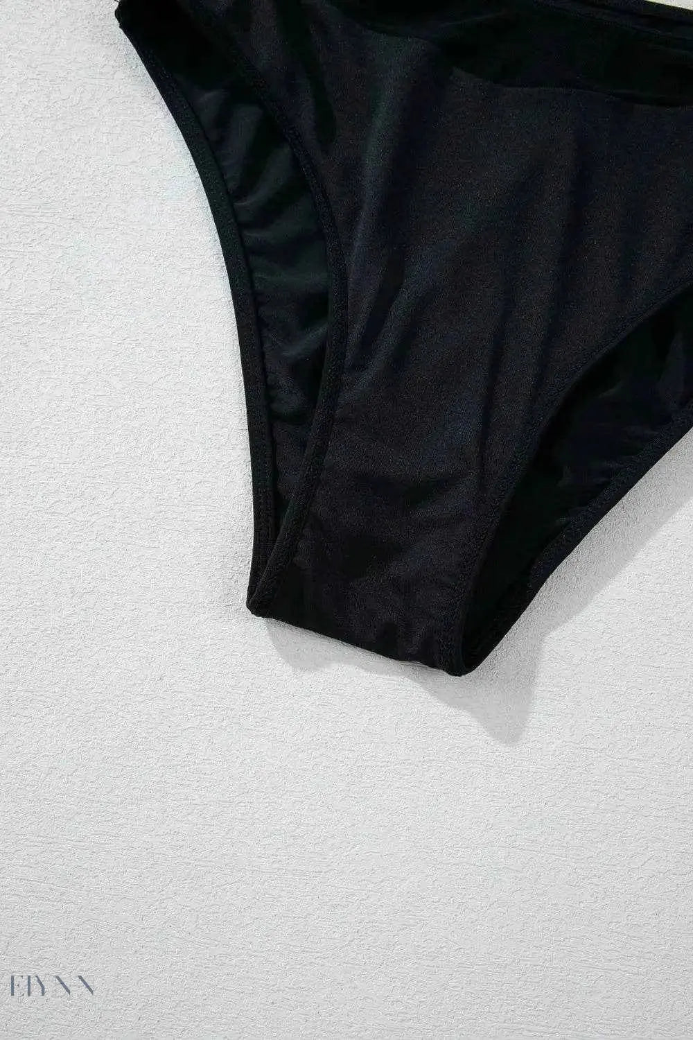 Sheer Mesh Bikini Set - Black Halter for Chic Look and Breathable Comfort - EBYNN