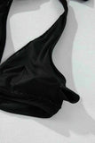 Sheer Mesh Bikini Set - Black Halter for Chic Look and Breathable Comfort - EBYNN
