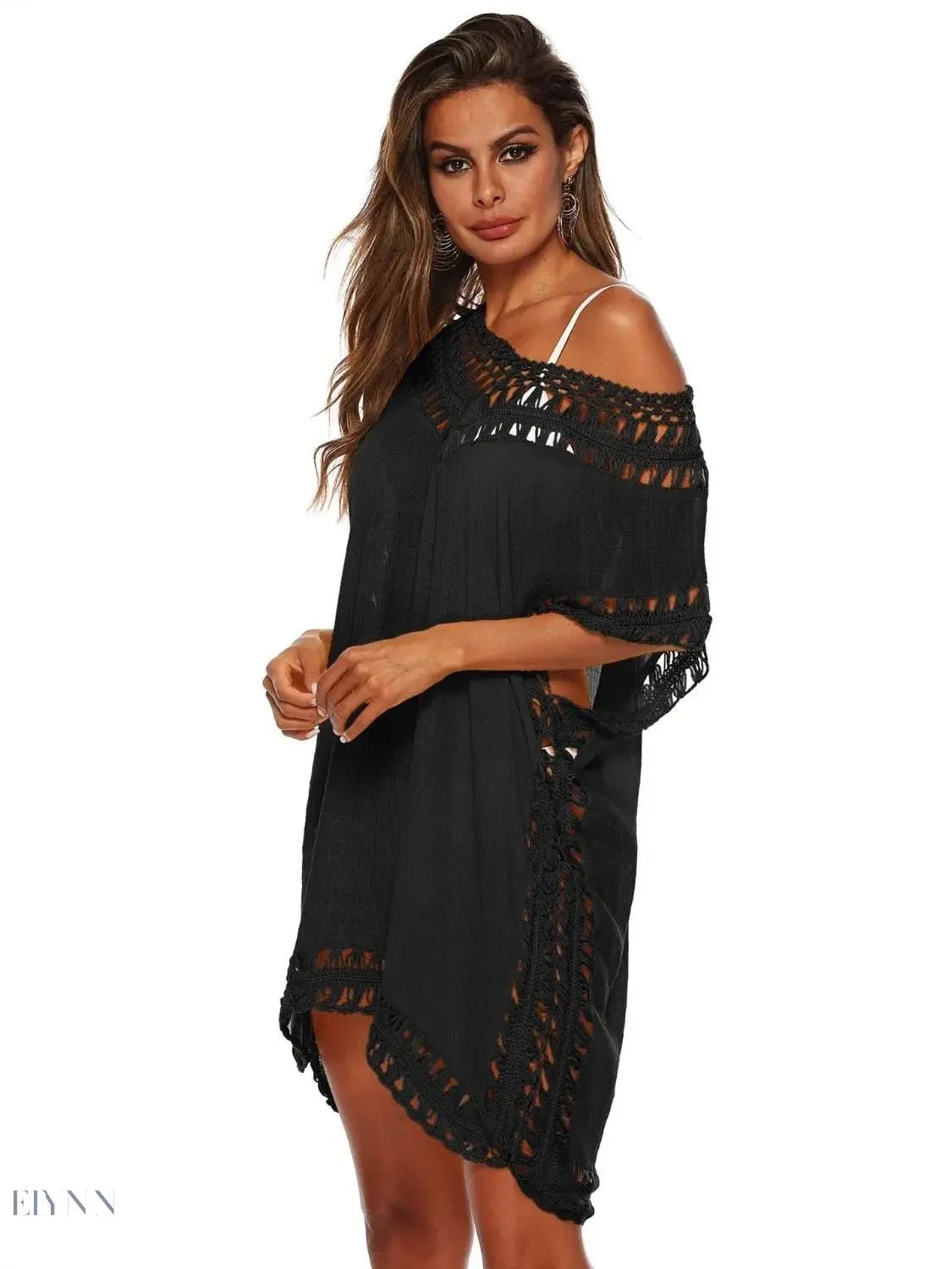 Boho Crochet Beach Cover Up Lightweight Dress for Effortless Style - EBYNN