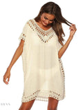 Boho Crochet Beach Cover Up Lightweight Dress for Effortless Style - EBYNN
