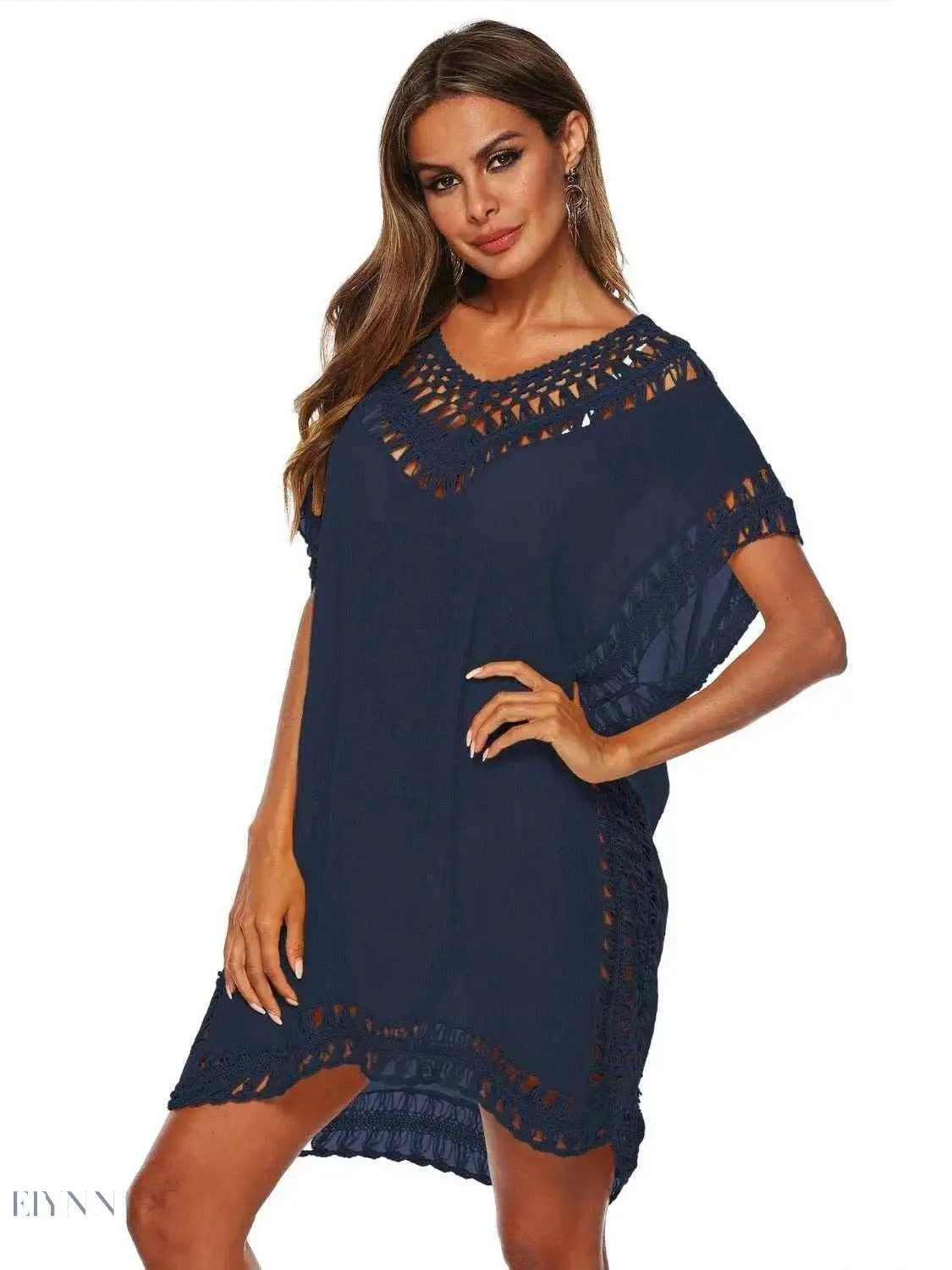 Boho Crochet Beach Cover Up Lightweight Dress for Effortless Style - EBYNN