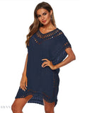 Boho Crochet Beach Cover Up Lightweight Dress for Effortless Style - EBYNN