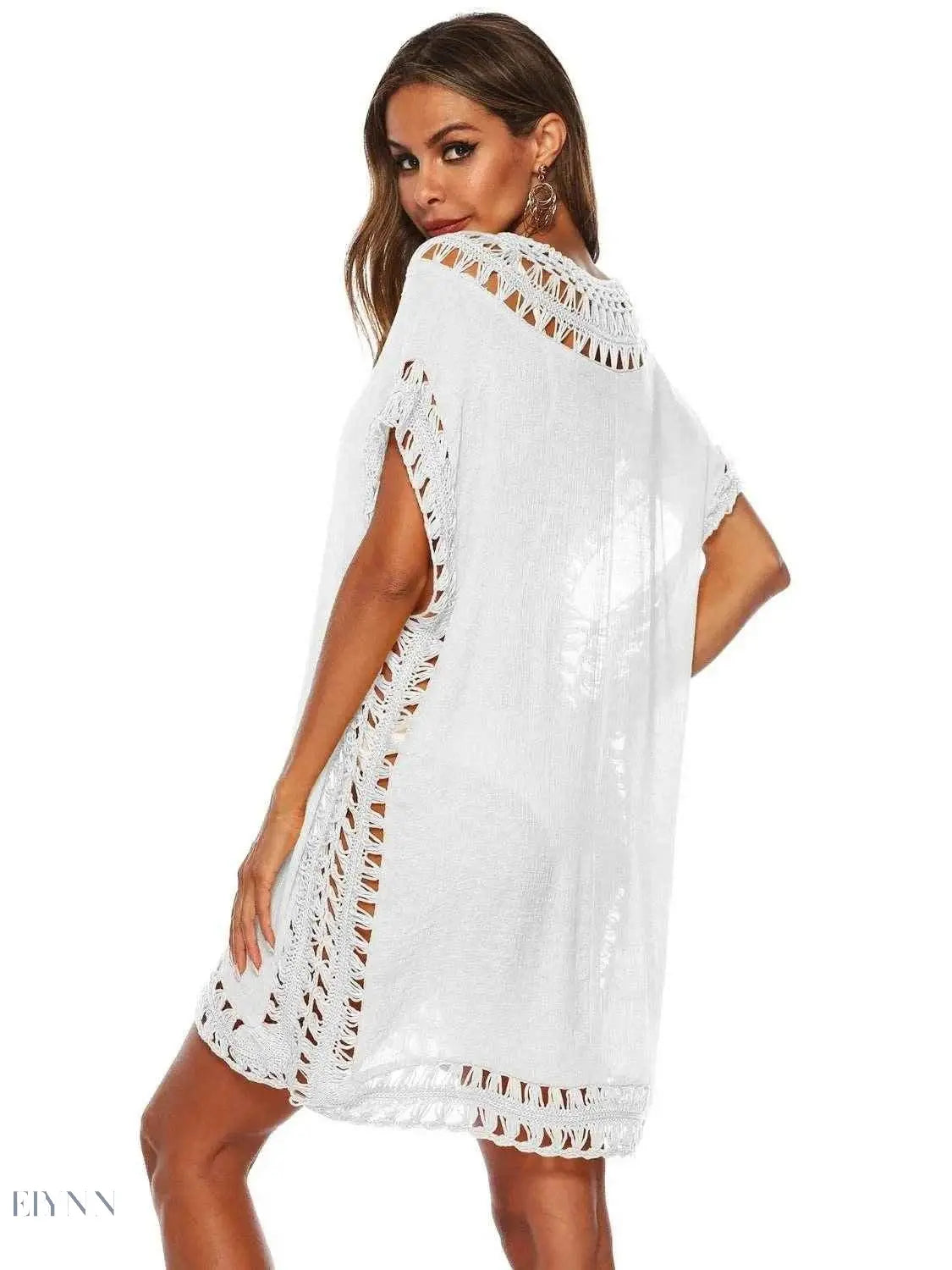 Boho Crochet Beach Cover Up Lightweight Dress for Effortless Style - EBYNN