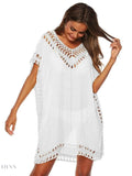 Boho Crochet Beach Cover Up Lightweight Dress for Effortless Style - EBYNN
