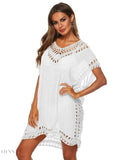 Boho Crochet Beach Cover Up Lightweight Dress for Effortless Style - EBYNN