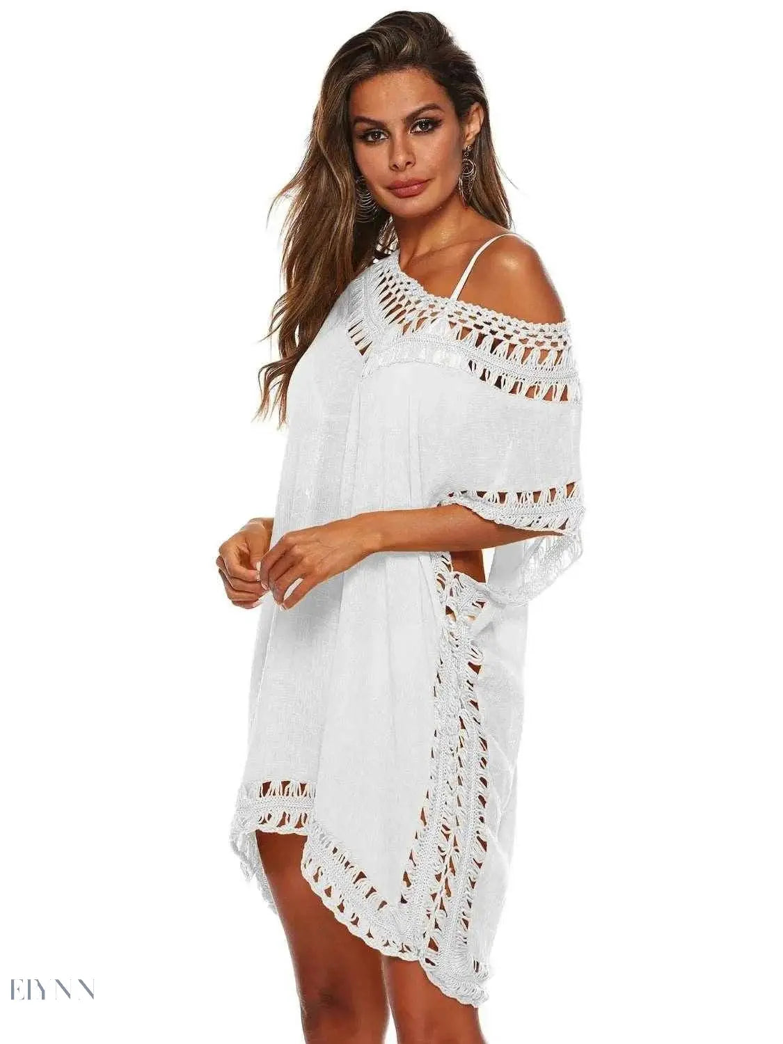 Boho Crochet Beach Cover Up Lightweight Dress for Effortless Style - EBYNN