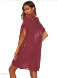 Boho Crochet Beach Cover Up Lightweight Dress for Effortless Style - EBYNN