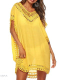 Boho Crochet Beach Cover Up Lightweight Dress for Effortless Style - EBYNN