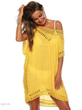Boho Crochet Beach Cover Up Lightweight Dress for Effortless Style - EBYNN