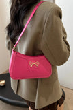Bow Trim PU Leather Small Shoulder Bag.