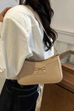 Bow Trim PU Leather Small Shoulder Bag.