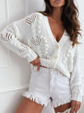 Button Up V-Neck Cardigan.