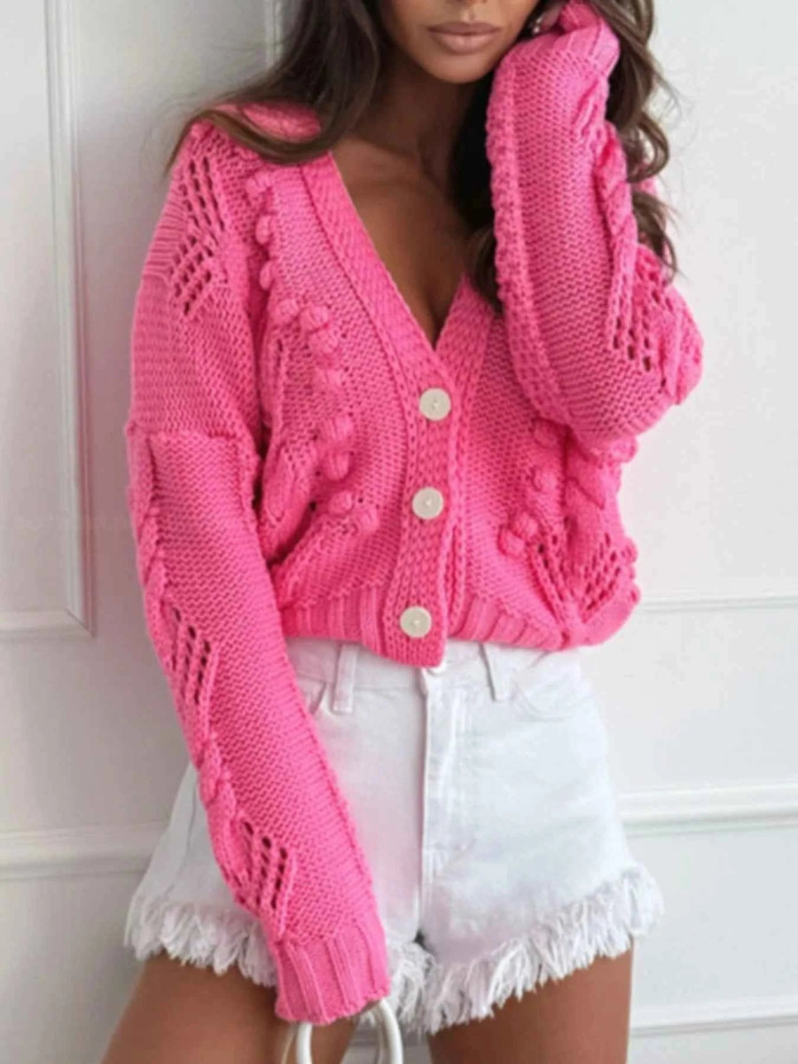 Button Up V-Neck Cardigan.