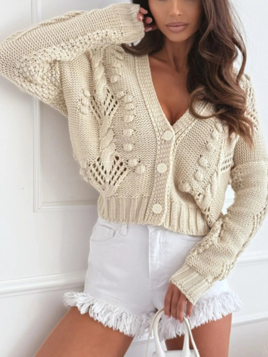 Button Up V-Neck Cardigan.