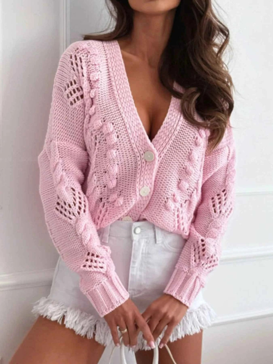 Button Up V-Neck Cardigan.