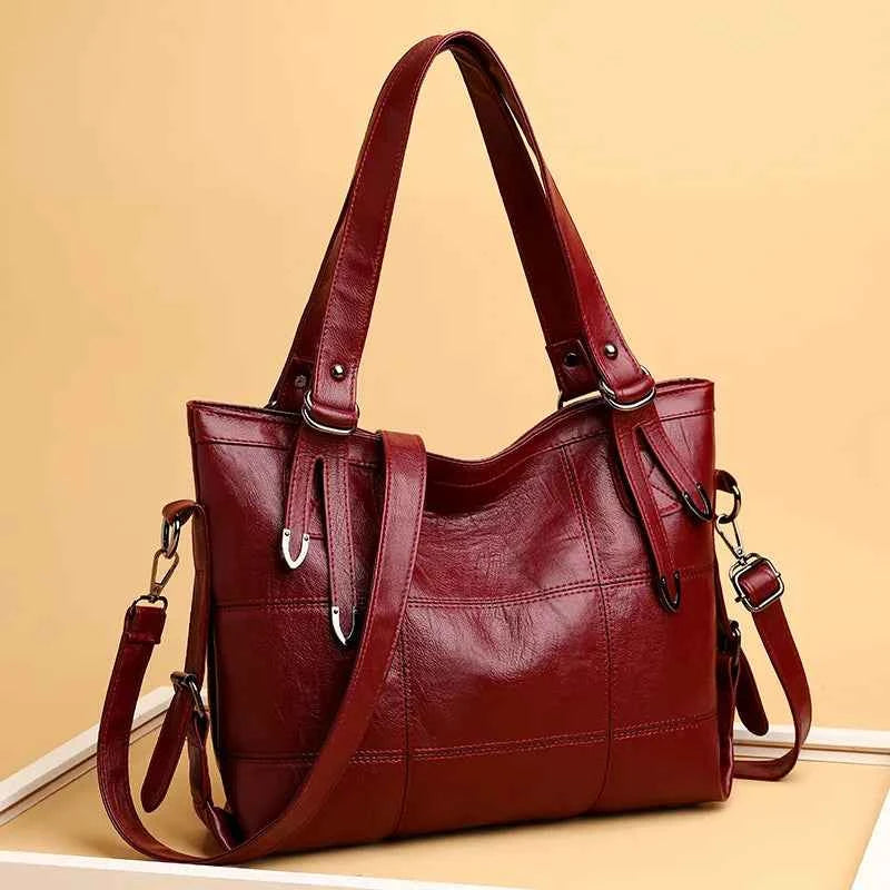 PU Leather Medium Handbag.