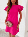 Ruffled Layered Backless Mini Dress.
