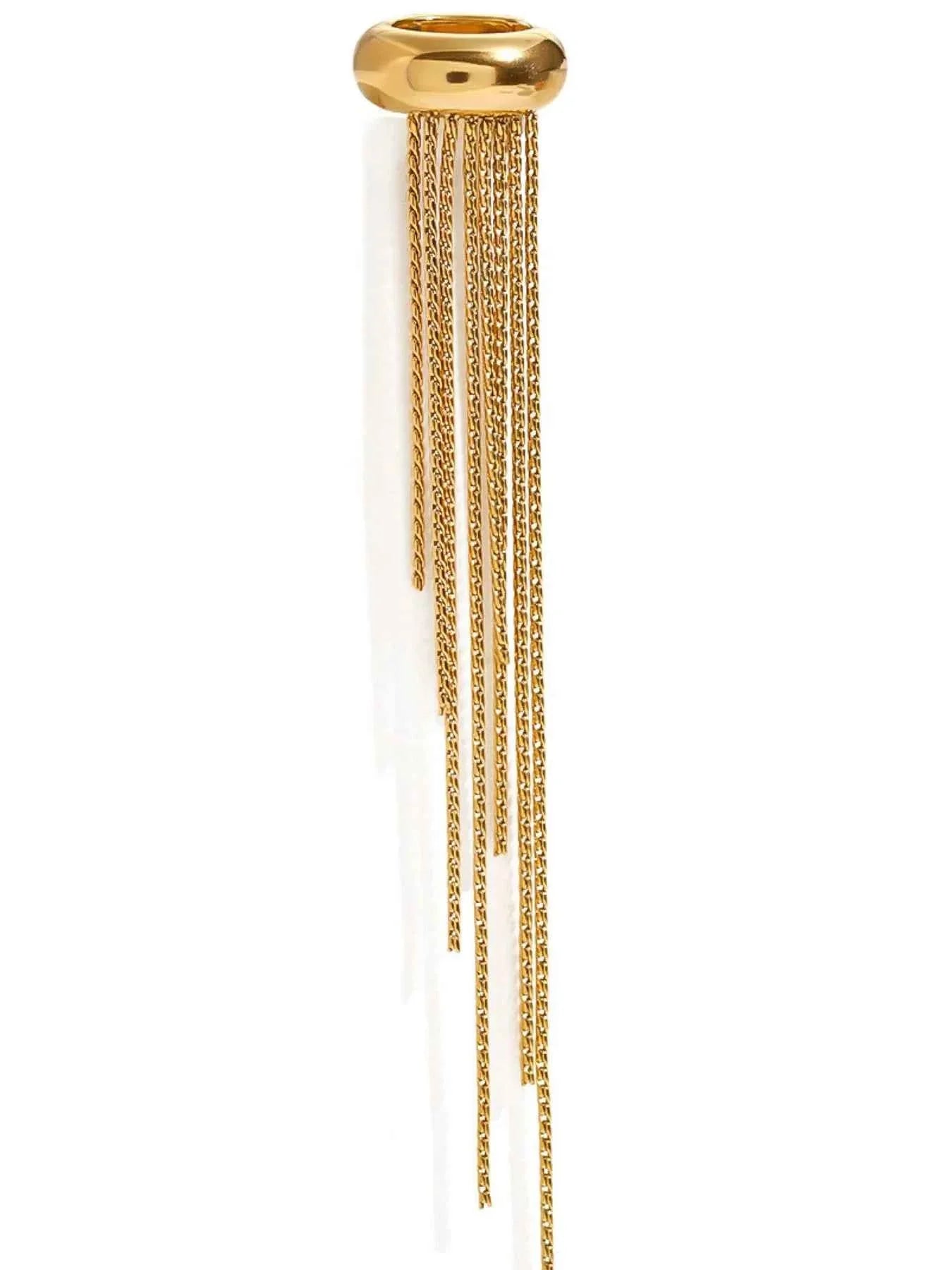 18K Gold-Plated Fringe Earrings.