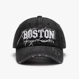 Adjustable Cotton Baseball Cap with Letter Design.