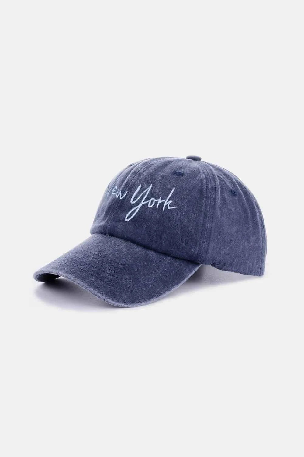 Zenana Washed Embroidered City Baseball Cap.
