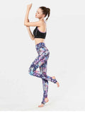 Printed Wide Waistband Active Leggings with Stirrups.