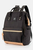 Himawari Contrast Waterproof Canvas Backpack with Side Pockets.