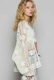 Bohemian Crochet Open-Front Cardigan.