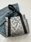 Large Solid Color Tote Bag with Side Pockets.