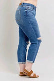 Judy Blue Plus Size Mr Vintage Wash Boyfriend Fit Jeans.