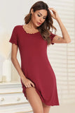 Round Neck Short Sleeve Lounge Dress.