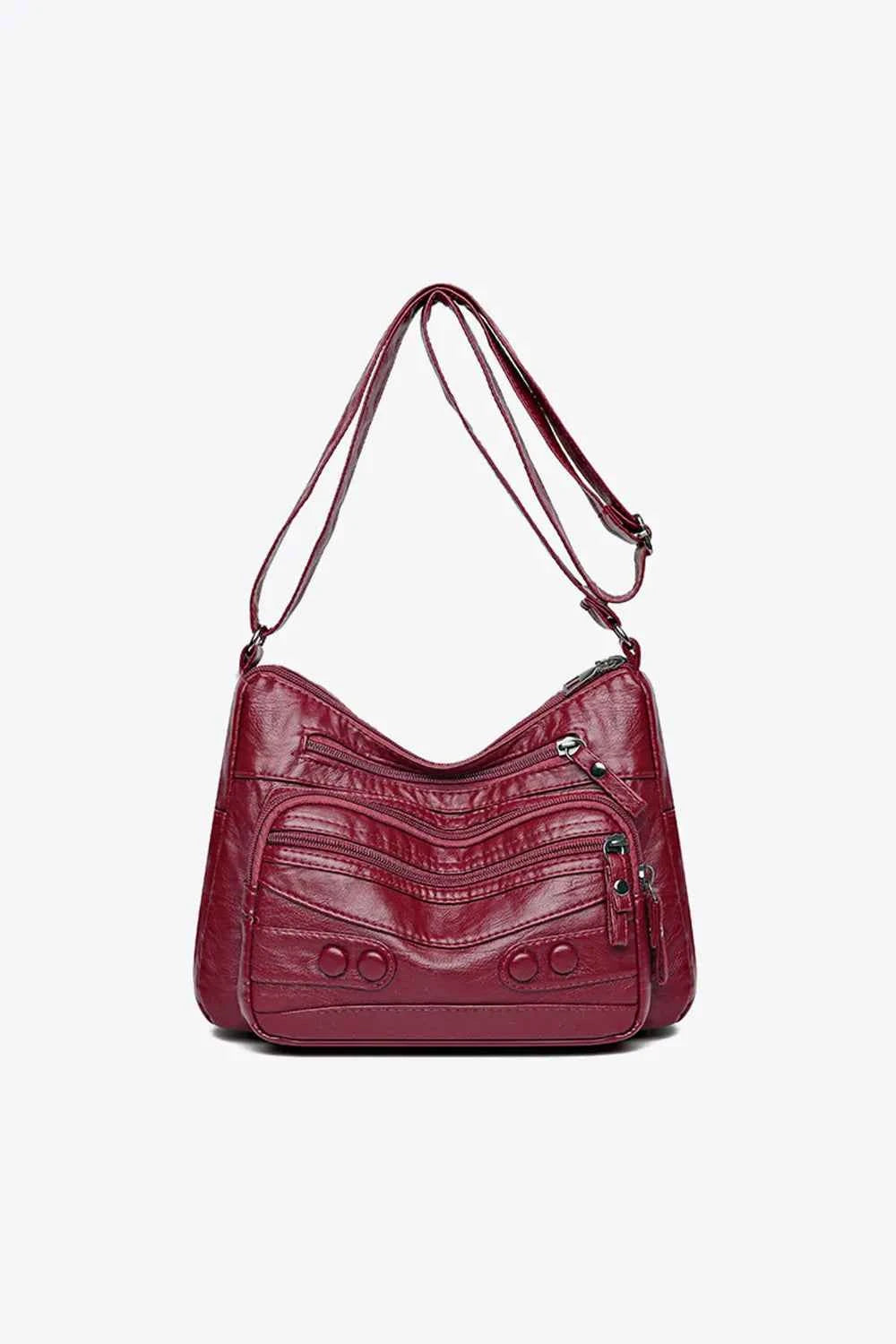 PU Leather Adjustable Strap Shoulder Bag.