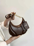 PU Leather Medium Shoulder Bag with EarPods Compartment.