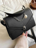 Detachable Shoulder Strap PU Leather Handbag.