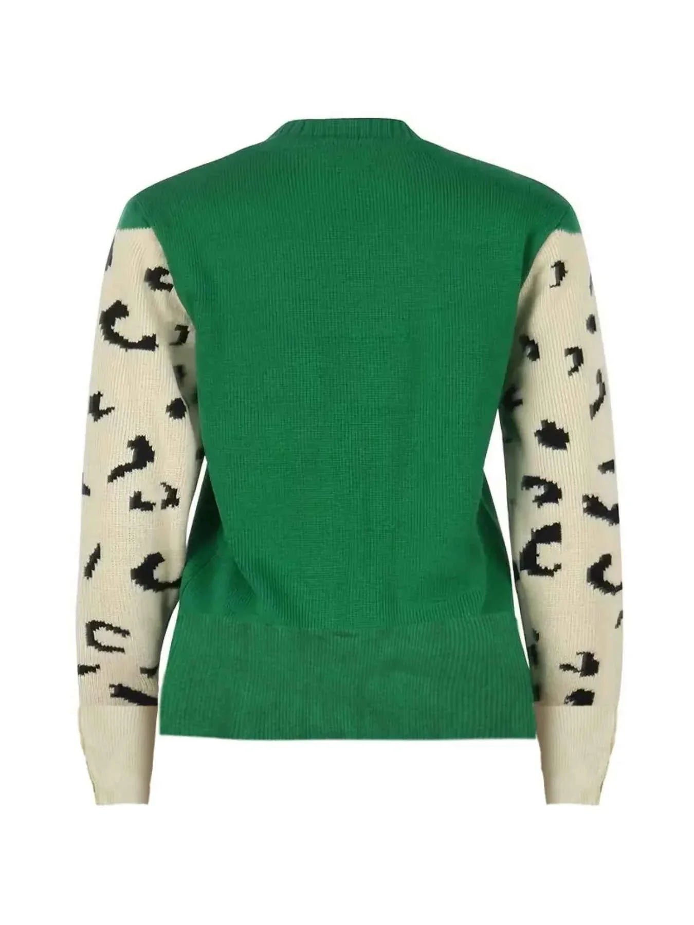 Leopard Print Round Neck Sweater.