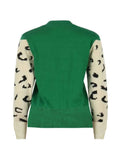 Leopard Print Round Neck Sweater.
